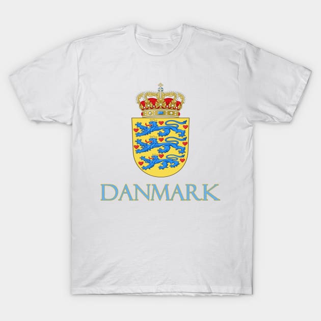 Denmark - Danish Coat of Arms Design T-Shirt by Naves